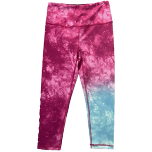 KALI Peloton NEW Ombre Mist Pink & Light Blue Capri Activewear Leggings Size: L